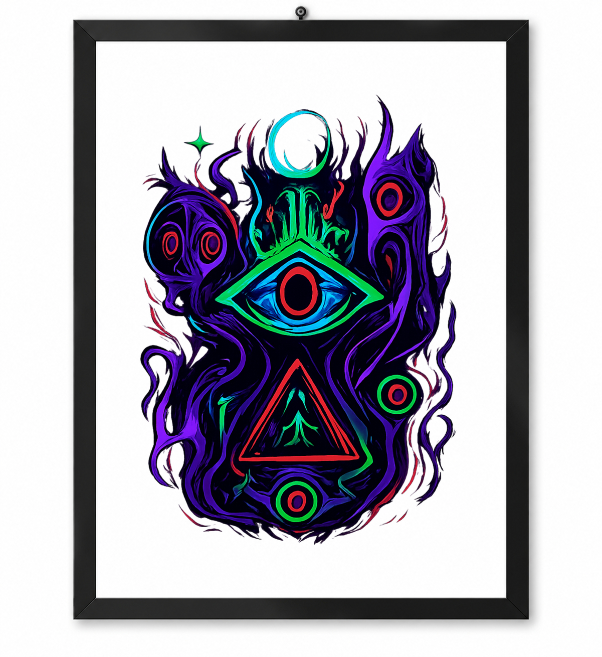 Psychedelic Eye Pyramid Trippy Cosmic Art